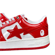 A Bathing Ape Bape Sta Patent Leather White Red